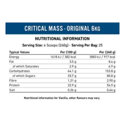 Applied Nutrition Critical Mass Original 6kg -Fit Life Shop Applied Nutrition Critical Mass Original Nutritional
