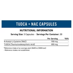 Applied Nutrition TUDCA + NAC -Fit Life Shop Applied Nutrition TUDCA NAC Nutritional Information