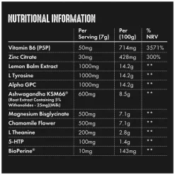 Conteh Sports Supreme Sleep -Fit Life Shop Conteh Sports Supreme Sleep Nutritional Information