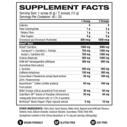 GHOST Burn V2 -Fit Life Shop Ghost Burn V2 Nutritional Information
