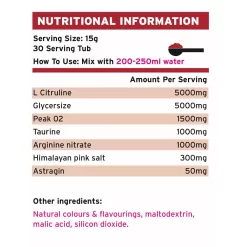 RSports Momentum Pumped -Fit Life Shop RSports Momentum Pumped Pre Workout Nutritional Ingredients