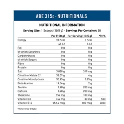 Applied Nutrition ABE Pre-Workout 315g 34 Applied Nutrition ABE Pre-Workout 315g -Fit Life Shop applied nutrition all black everything abe pre workout nutritional panel