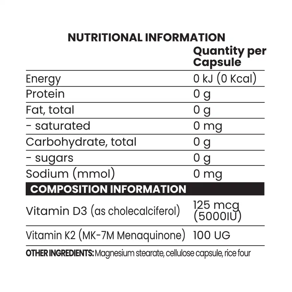 Chaos Crew Vitamin D3 + K2 (90 Soft Gels) 4 Chaos Crew Vitamin D3 + K2 (90 Soft Gels) - Image 2