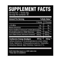 Chemix Pre-Workout -Fit Life Shop chemix pre workout nutritional information