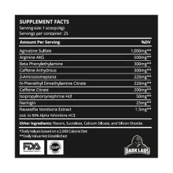 Dark Labs Flame Fat Burner -Fit Life Shop dark labs flame nutritional info