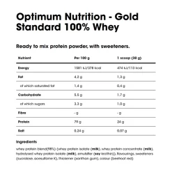 Optimum Nutrition Gold Standard Whey (450g) 15 Servings -Fit Life Shop optimum nutrition gold standard whey 450g nutritional info